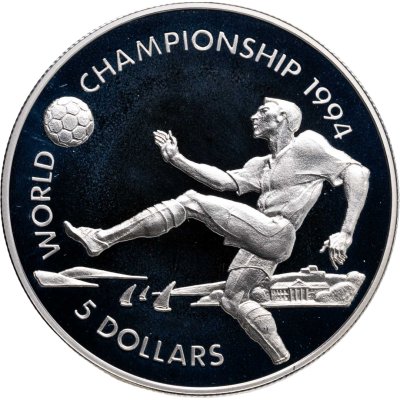 купить Багамы 5 долларов 1993 "Чемпионат мира по футболу 1994"