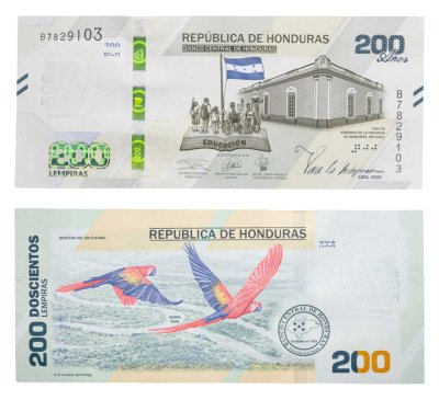 купить Гондурас 200 лемпир 2019 (Pick W105) Юбилейная 200 лет Независимости