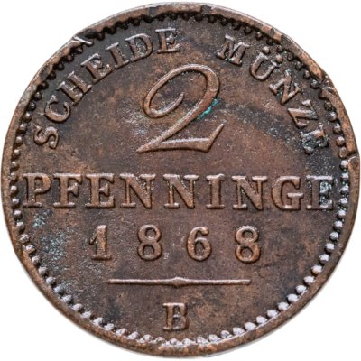 купить Германия, Пруссия 2 пфеннига 1868