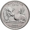 Купить США 25 центов (квотер, 1/4 доллара, quarter dollar) 2004 P Висконсин (Wisconsin)