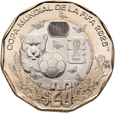 купить Мексика 20 песо 2026 "Чемпионат мира по футболу FIFA 2026"