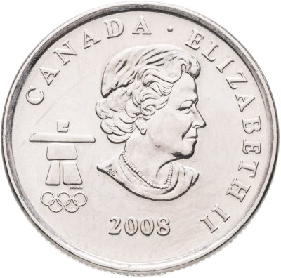 купить Канада 25 центов (квотер, quarter dollar) 2008 "XXI зимние Олимпийские Игры, Ванкувер 2010 - Фристайл"