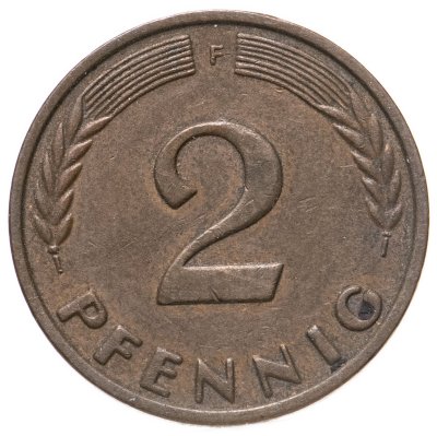 купить Германия (ФРГ) 2 пфеннига 1950-1968, случайный год и монетный двор