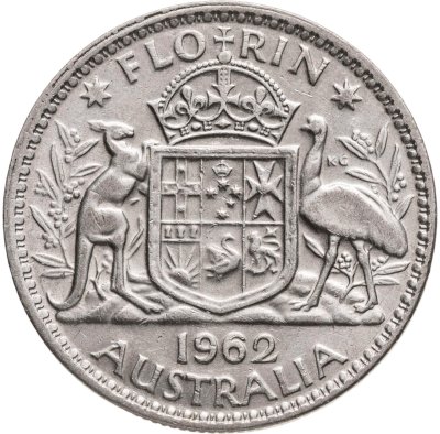 купить Австралия 2 шиллинга (флорин, shillings) 1962