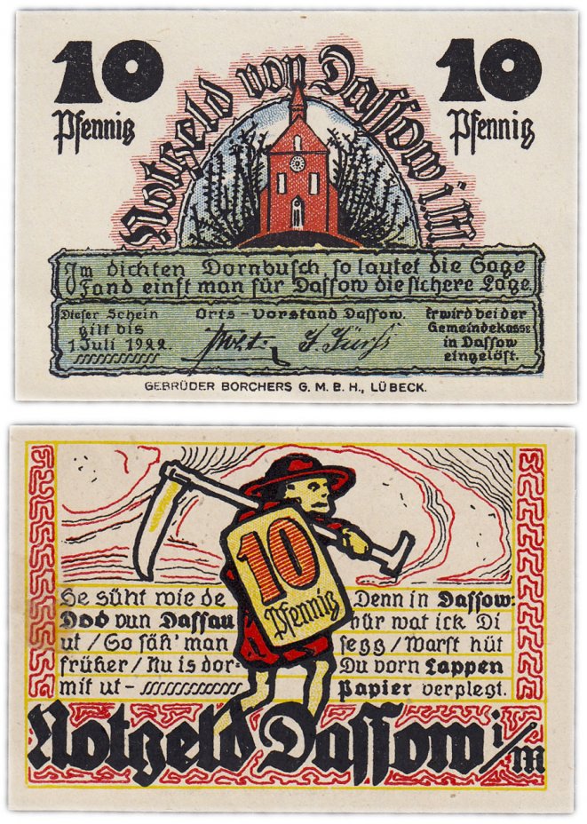 купить Германия (Мекленбург-Шверрин: Дассов) 10 пфеннигов 1922 (260.2/B1)