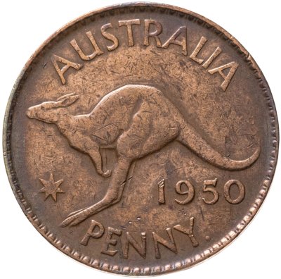 купить Австралия 1 пенни (penny) 1950 точка после "PENNY"