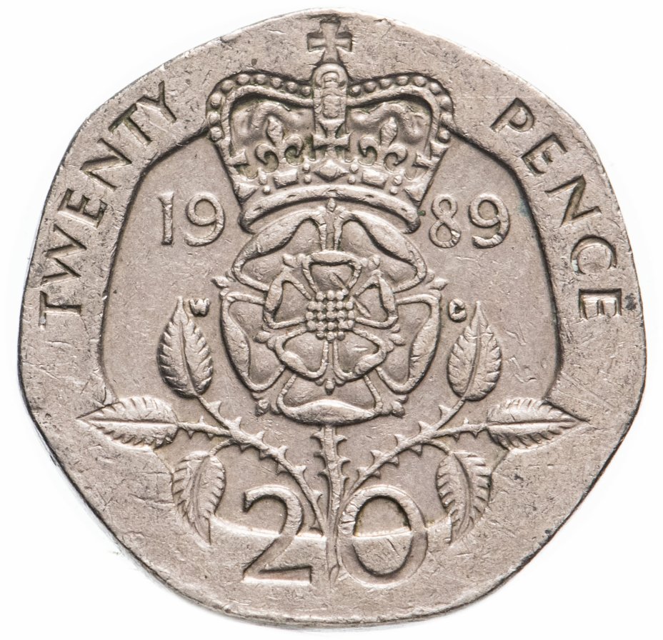купить Великобритания 20 пенсов (pence) 1985-1997 королева средних лет