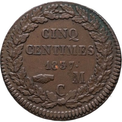 купить Монако 5 сантимов (centimes) 1837