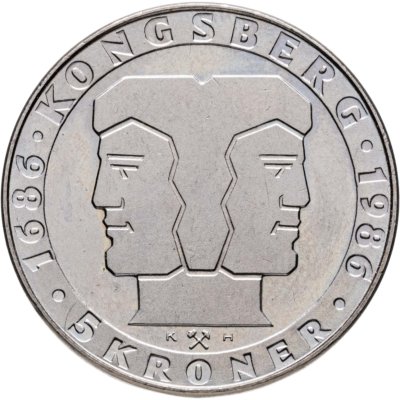 купить Норвегия 5 крон (kroner) 1986 300 лет норвежскому монетному двору