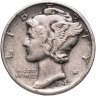 Купить США 10 центов (дайм, one dime) 1942  Mercury Dime (дайм «Меркурий») без обозначения монетного двора
