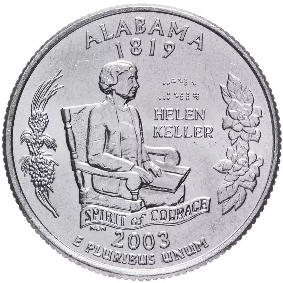 купить США 1/4 доллара (квотер, 25 центов) 2003 D "Штат Алабама"