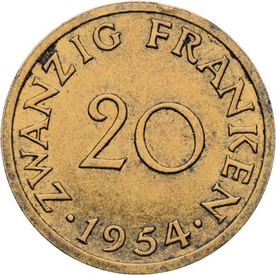 купить Саар 20 франков (francs) 1954