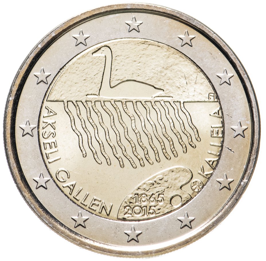 купить Финляндия 2 евро 2015 "150 лет со дня рождения Аксели Галлен-Каллелы"