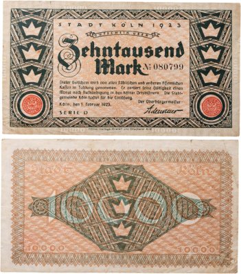купить Германия (Кёльн, 10000 (10 тысяч) марок, 1923 года