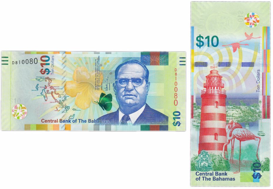 купить Багамские острова 10 долларов 2016 (Pick 79a)