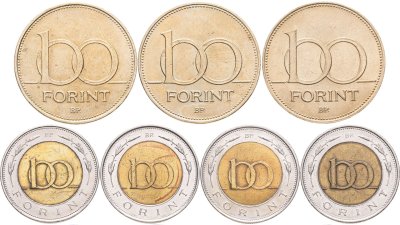 купить Венгрия набор из 7 монет 100 форинтов 1993-2007