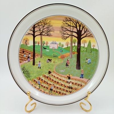 купить Тарелка декоративная "Осень" №3 из серии "Четыре времени года", художник Gerard Laplau, фарфор, деколь, Villeroy & Boch, Германия, 2000-2015 гг.