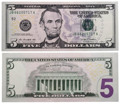 купить США 5 долларов 2009 год (Pick 531) B-Нью Йорк