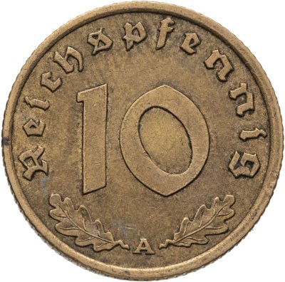 купить Германия, Третий рейх 10 рейхспфеннигов (reichspfennig) 1939