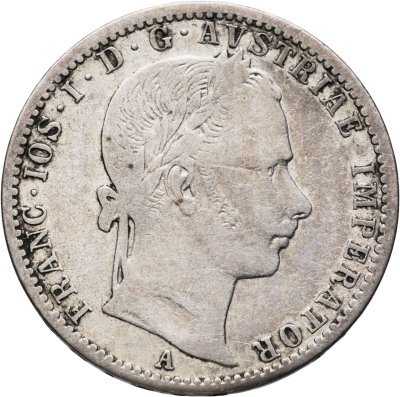 купить Австрия 1/4 флорина (florin) 1861, знак монетного двора "A" - Вена