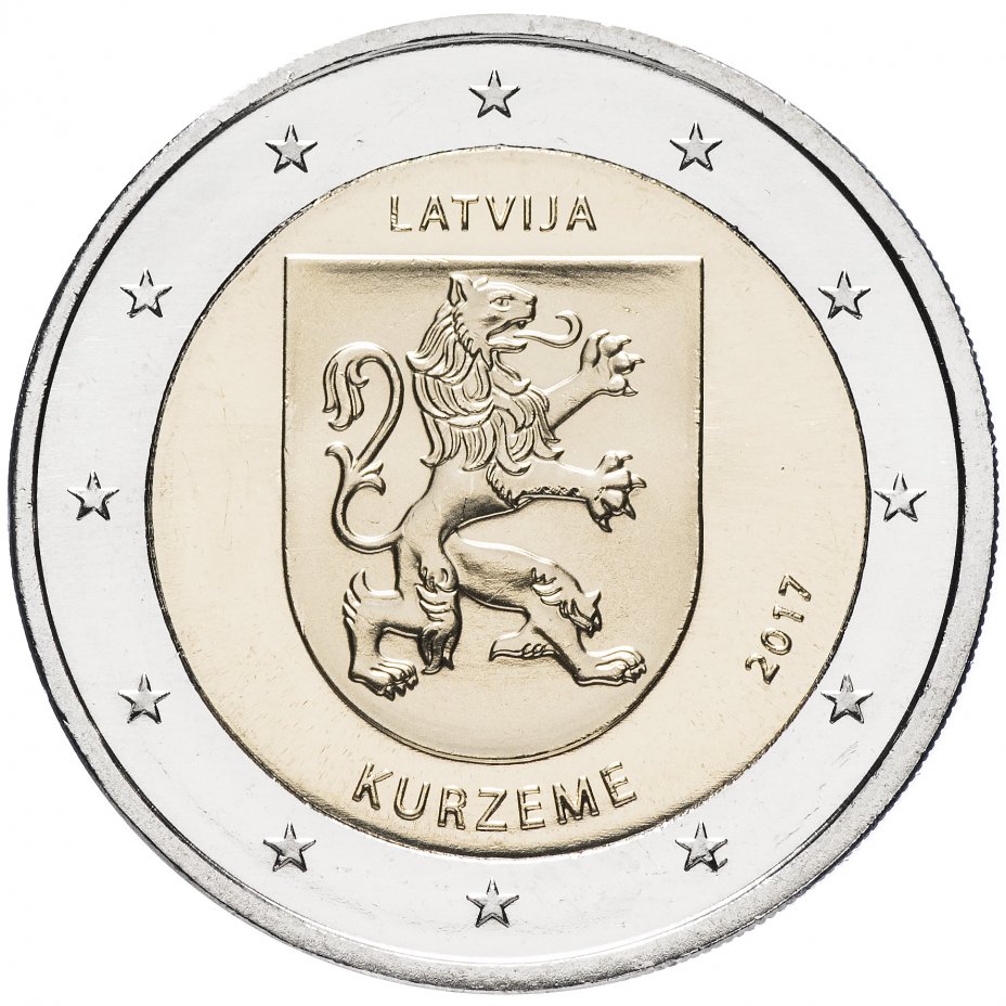 купить Латвия 2 евро 2017 "Исторические области Латвии - Курземе"