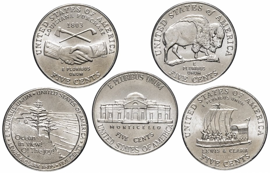 купить США набор монет серии "200 лет экспедиции Льюиса и Кларка - освоение Запада" двор (5 монет) [товар по акции]