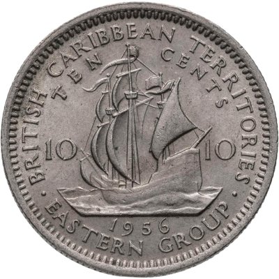 купить Восточные Карибы 10 центов (cents) 1956