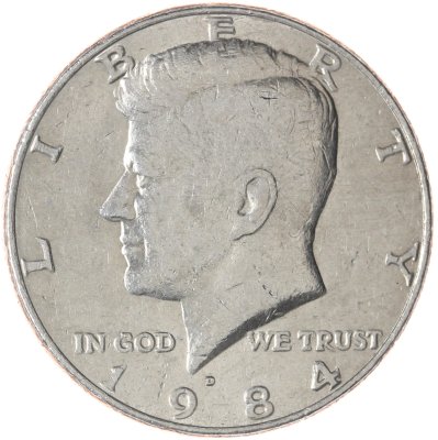 купить США 50 центов (1/2 доллара, half dollar) 1984 D Kennedy Half Dollar (Кеннеди) знак монетного двора "D" - Денвер