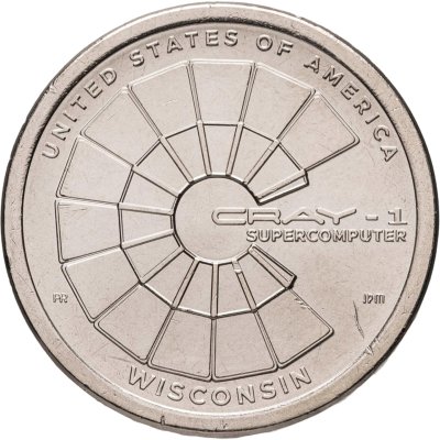купить США 1 доллар 2026 P "Американские инновации - Суперкомпьютер Cray-1 (Висконсин)"