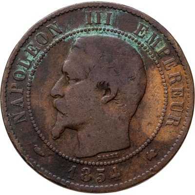 купить Франция 10 сантимов (centimes) 1854 знак монетного двора: "K" - Бордо