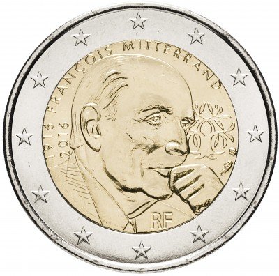 Купить Франция 2 евро 2016 "100 лет со дня рождения Франсуа Миттерана"