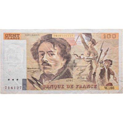 купить Франция 100 франков 1991 года (Pick 154e)