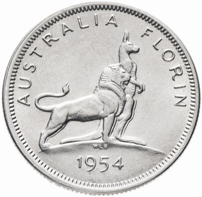 купить Австралия 1 флорин 1954 "Визит королевы Елизаветы II в Австралию"