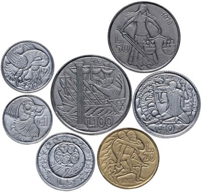 купить Сан-Марино годовой набор из 7 монет 1973