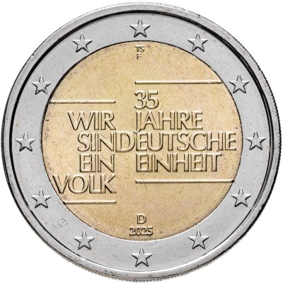 купить Германия 2 евро 2025 "35 лет немецкого единства" Двор F
