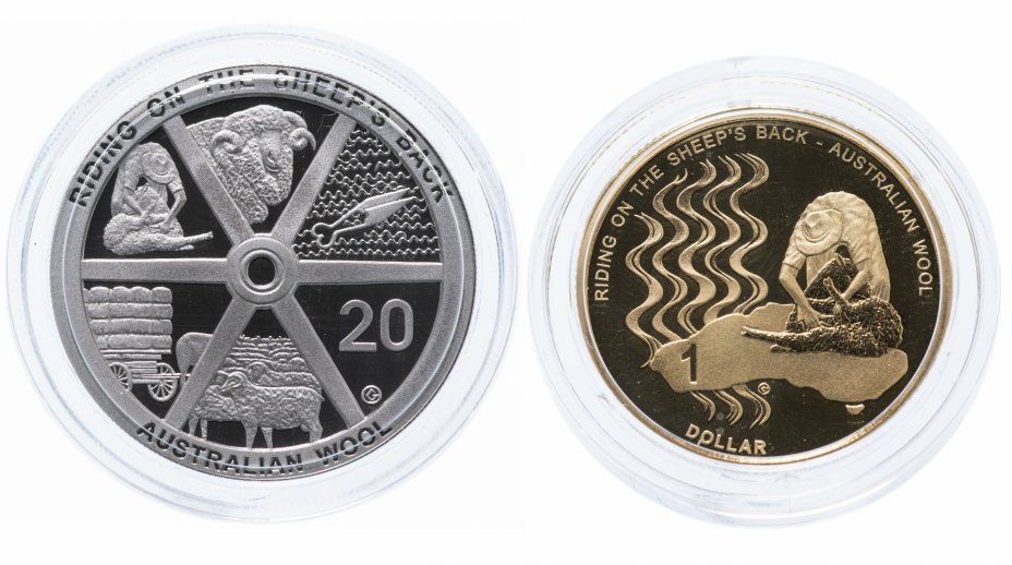 купить Австралия 2011 года набор из 2х монет "Овцеводство" в буклете