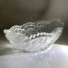 Купить Салатник-ладья с резным геометрическим декором, хрусталь, алмазная грань, СССР, 1970-1990 гг.