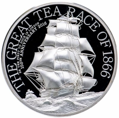 купить Острова Кука 10 долларов 2016 "Чайная гонка Корабль", в футляре с сертификатом
