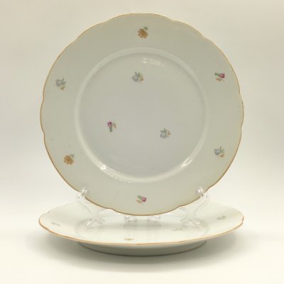купить Пара обеденных тарелок с цветочным декором, фарфор, деколь, Chodziez, Польша, 1964-1990 гг.