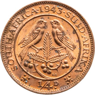 купить ЮАР 1/4 пенни (penny) 1943