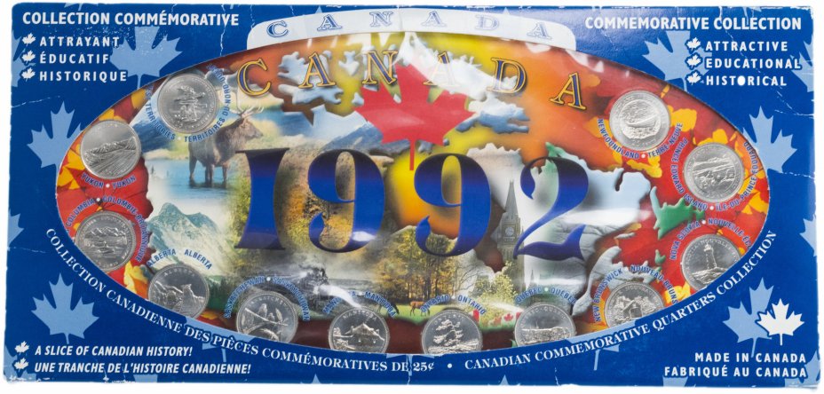 купить Канада набор монет 25 центов 1992 серия "Провинции" (12 монет) в буклете
