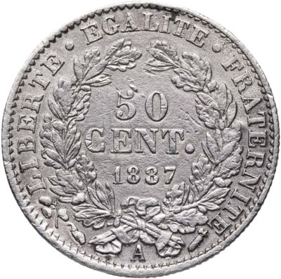 купить Франция 50 сантимов (centimes) 1887