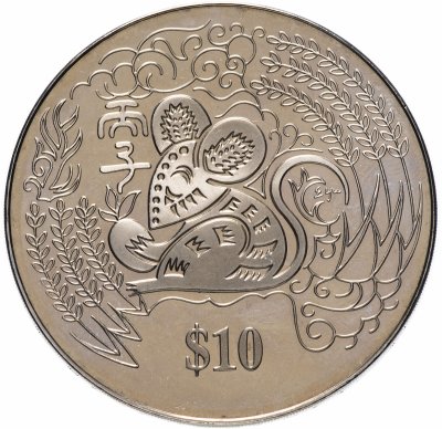 купить Сингапур 10 долларов (dollars) 1996 Китайский гороскоп - год крысы