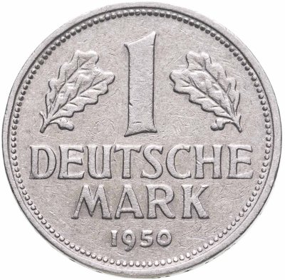 купить Германия 1 марка 1950, знак монетного двора: "G" - Карлсруэ