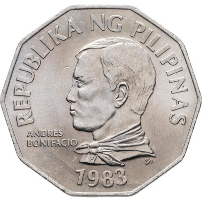 купить Филиппины 2 песо (piso) 1983 "Андрес Бонифасио Кокос Нуцифера Пальма"