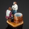 Купить Спичечница (мелочница) "Игроки. Картёжники", модель №143, фаянс, роспись, глазурь, Товарищество М.С. Кузнецова, Российская империя, 1890-1915 гг.