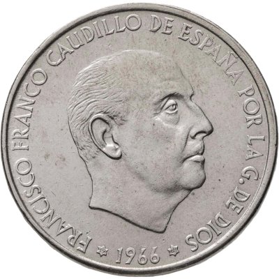 купить Испания 100 песет 1966 Франсиско Франко в капсуле