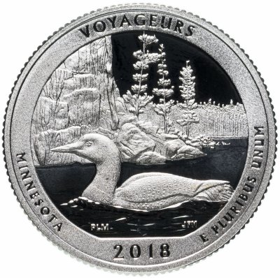 купить США 25 центов (квотер, 1/4 доллара, quarter dollar) 2018 S Proof Национальный парк Вояджерс