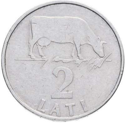 купить Латвия 2 лата 1992 корова