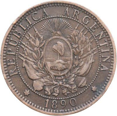 купить Аргентина 2 сентаво (centavos) 1890